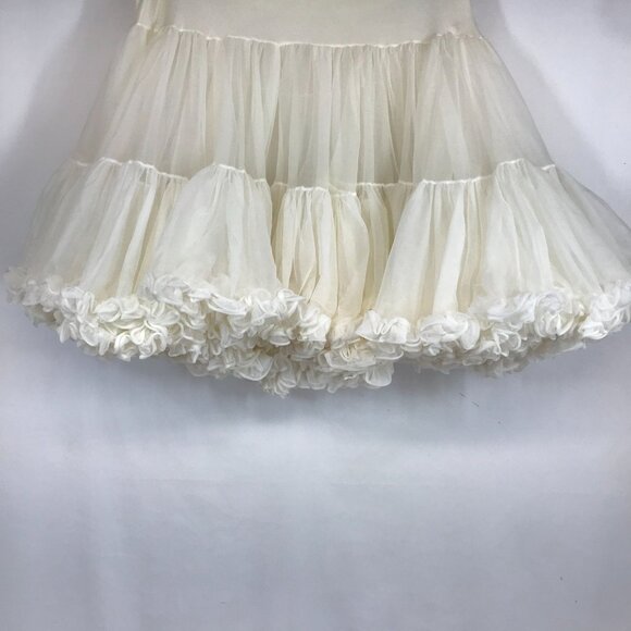 SAMS - WOMEN'S MEDIUM - WHITE 100% NYLON RUFFLE PETTICOAT FULL SKIRT - Picture 6 of 8